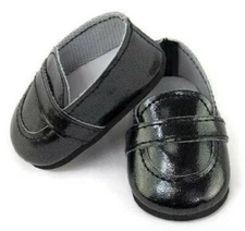 Black Loafer Dress Shoes for 18 inch Doll Clothes Boy Girl 