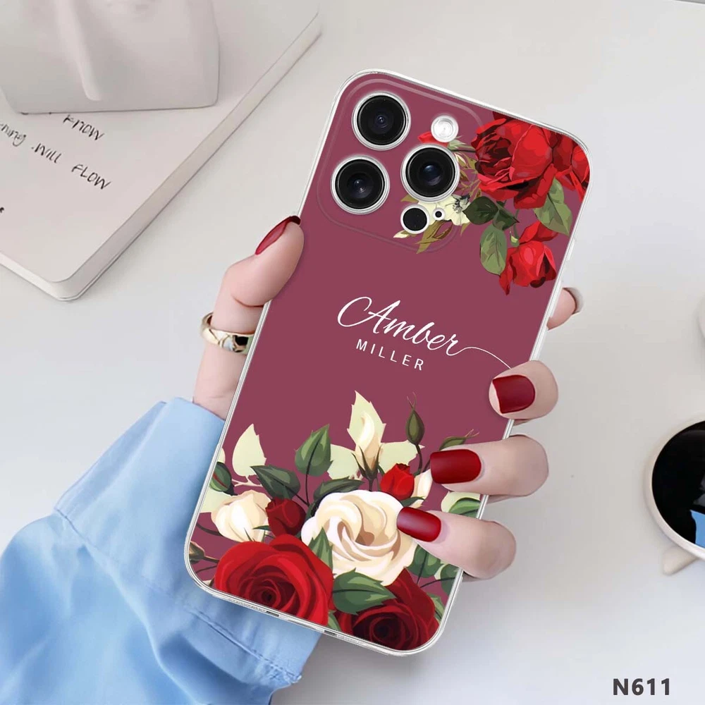 Floral TPU Phone Case for iPhone 15 16 Plus 14 13 12 11 XS Pro Max