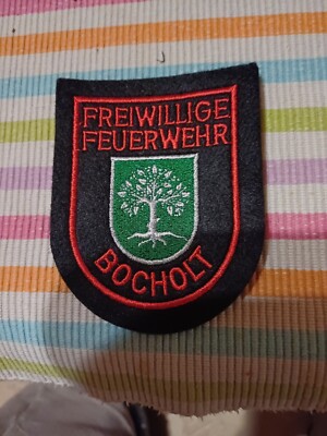 Feuerwehr Ärmelabzeichen Freiwillige Feuerwehr Bocholt rot eBay