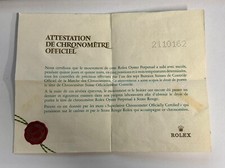 Rolex Certificate Official Chronometer 1960’s Submariner NO DATE 5512  2110162 /