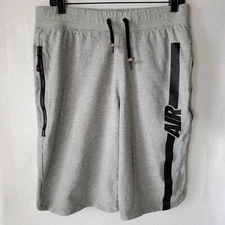 Nike Sweat Shorts Men's Medium Blue Logo Air Side Zippers 32X10