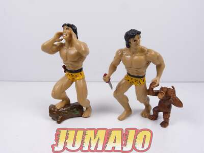 FIG24 lot 2 figurines PVC DISJORSA 1995 : Tarzan+ Cheetah singe 10.5cm