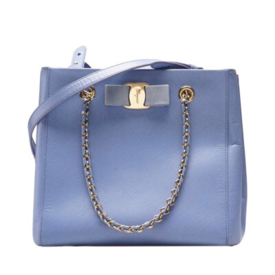 Salvatore Ferragamo Purple Bonnie Chain Shoulder Bag