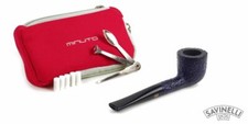 Pipa Savinelli Minuto 401 Dritta Rusticata Blu Nuova con Kit Prima Pipa 