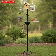 Bird Feeder Pole Squirrel-Proof 93 Inch Heavy Duty Metal Adjustable Stand
