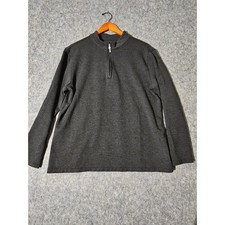 Mizzen  Main Mens XL Charcoal Gray Heather 1/4 Zip Pullover Sweater Shirt