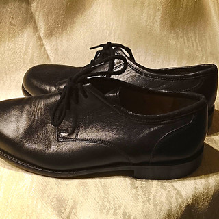 Herren Derby Business Schuhe Leder Schwarz Schnürung EU 40 runde Spitze