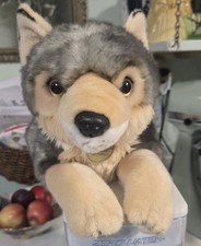 Miyoni Aurora Plush Wolf.Grey/brown /white