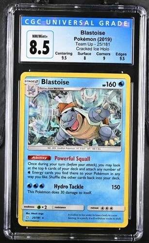 blastoise team up 25/181 cracked ice cgc 8.5