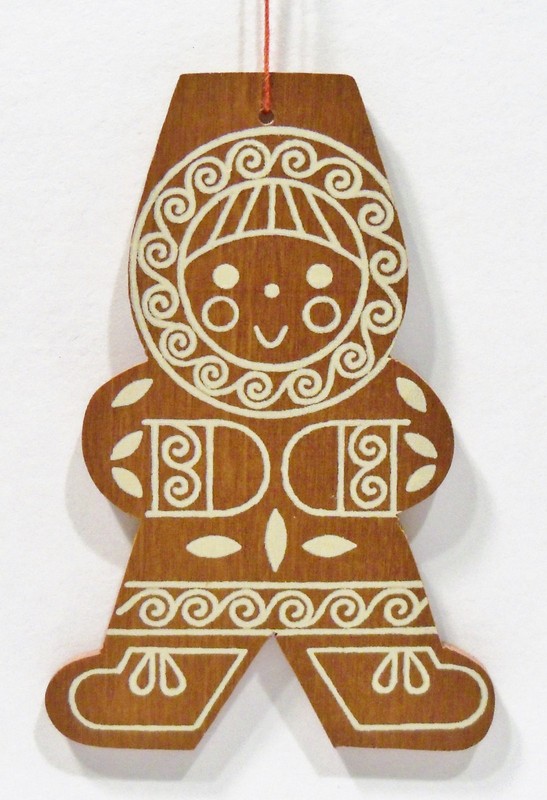 Erzgebirge Germany Gingerbread Cookie Boy Wooden Wood Fretwork Vintage Ornament