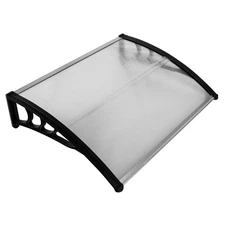 40"x 30" DIY Window ABS Awning  Cover Yard Garden White & Black Bracket