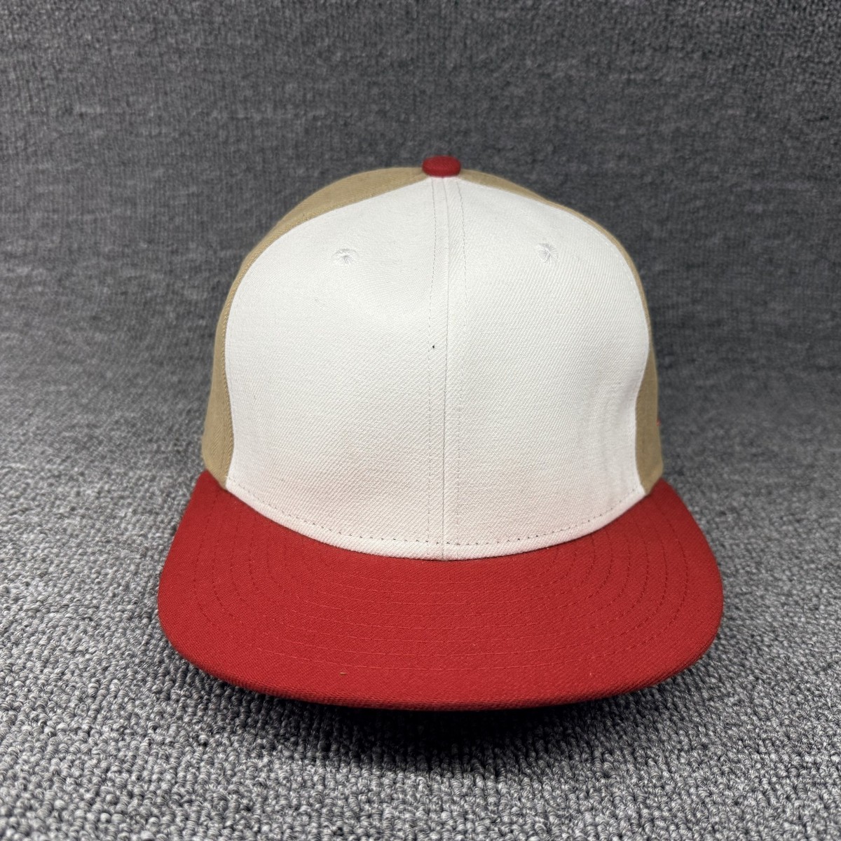 New Era 59FIFTY Blank Tritone Fitted Hat Lava White Buckskin Size 6 7/8