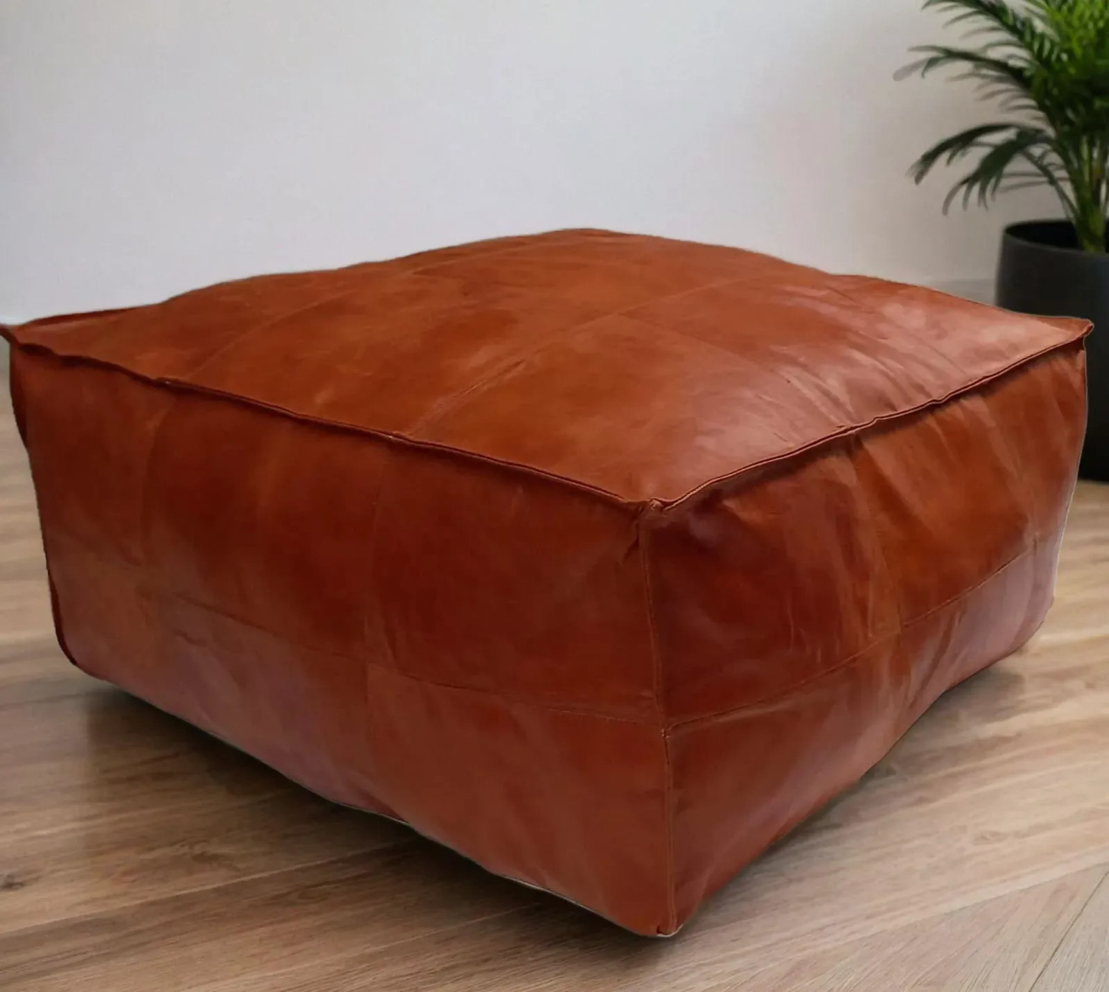 Footstool Moroccan Leather Ottoman Pouffe Genuine Aamazing 30'' Unstuffed Boho