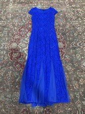 Candalite Women s Blue Sequin Rose Floral Dress Formal Small Dance Homecoming