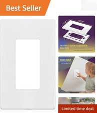 Child Safe Screwless Wall Plates - Durable 1-Gang Outlet Covers in Glossy White
