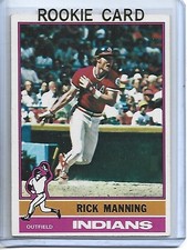 Rick Manning 1976 Topps Baseball Rookie Card #275-Cleveland Indians. rookie card picture