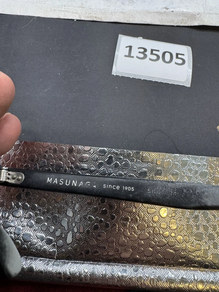 MASUNAGA 024 Black Eyeglasses Gray Handmade in Japan Read !! 51mm - Image 4 of 4