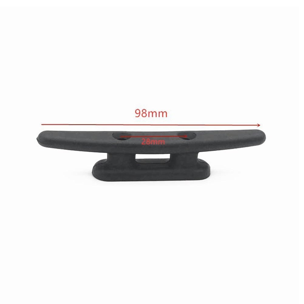 98mm Black Nylon Dock Cleat - Horn Shape Boat Rope Holder For Mooring, Docking, Fishing | Marine Accessory For Yachts, Boats, Kayaks