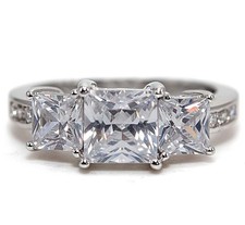 2CT Treated White Sapphire 925 Solid Sterling Silver Ring Jewelry Sz 6,7,8,9 MB2