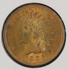 Indian Head Cent. 1905 About Uncirculated.  Lot # 9061-360-113