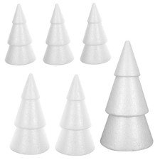 6 Pcs Holiday Craft Foam White Xmas Tree Form Arts DIY Christmas Decoration