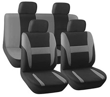 50568 Polyester Car Seat Cover, Full 8 PC Set Detachable Headrest  Split