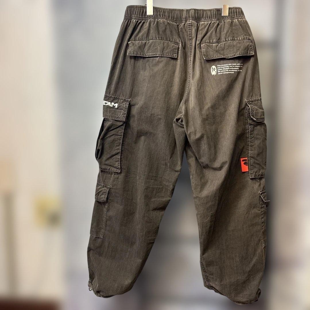 Aape A BATHING APE Cotton Nylon Wide Cargo Pants Faded Black L Waist 80cm thumbnail 2