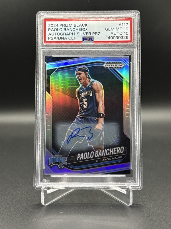 2024-25 Panini Prizm Black Paolo Banchero Silver Prizm Auto #117 Psa 10 Auto 10