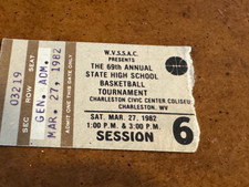 1982 WVSSAC West Virginia High School Basketball Tournament Ticket Mullens