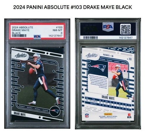 2024 PANINI ABSOLUTE #103 DRAKE MAYE BLACK SSP ROOKIE RC PSA 8