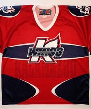 Vintage Made In Canada SP ECHL Kalamazoo Wings Hockey Jersey XXL EUC