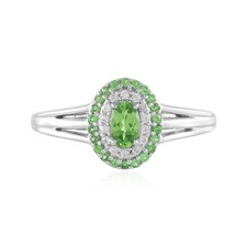 Tsavorit Sterling Silber Ring, 0,476ct