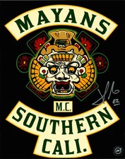 JD Pardo Mayans M.C. Patch Autographed 8x10