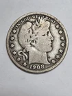 1908 D Barber Half Dollar Partial LIBERTY