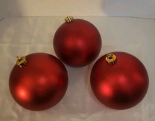 3 Pcs Large Christmas Balls Ornaments, Outdoor Xmas Tree Hanging Decoration 5.5"