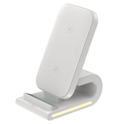 15W Wireless Charging Stand for iphones 2 in 1 Multi Function with Night Light