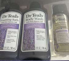 Dr Teals Lavender Soothing Sleep Foaming Bath Body Wash 4 oz  Bath Oil 1 oz NEW
