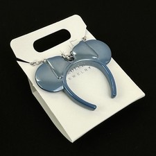 Disney Parks Arendelle Blue Silver Minnie Mouse Ears Headband Pendant Necklace