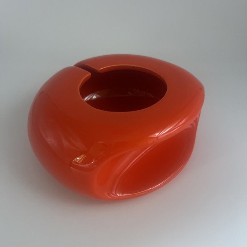 Vintage Sicart Bowl Pino Spagnolo MCM c1970’s Made in Italy Ceramic Orange Color