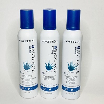 Matrix Biolage Blue Agave Whipped Volume Bodifying Mousse 8.5oz (Lot of 3)