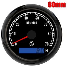 80mm Waterproof Tachometer Gauge 0-7000RPM W/Hourmeter 7 Colors LED For Car Boat