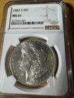 1882 S Morgan Dollar MS 61 NGC 90%, Silver, BLAST WHITE, SIMI PROOF!!!!
