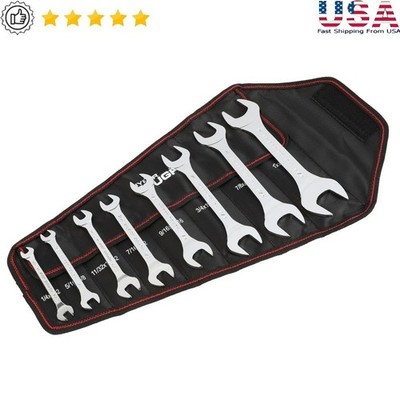 8-Piece Thin Wrench Set SAE Slim Profile Tight Space Tools Heavy-Duty CR-V Steel
