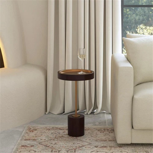 Butler Specialty Shen Gold & Brown  Pedestal Side Table - Picture 7 of 7