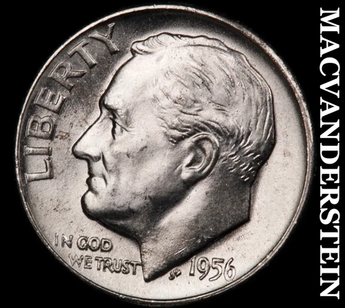 1956-D Roosevelt Dime- Silver- Choice Gem Brilliant Uncirculated Luster #i9003