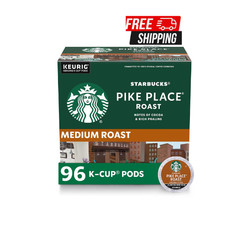 Starbucks Pike Place K-Cups, Medium Roast 96 Pods 4 Boxes