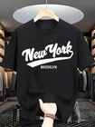 Mens New York Brooklyn Graphic T Shirt Crew Neck Short Sleeve Summer Tee Top NY