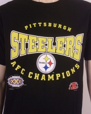 vintage 90s Nutmeg Mills 1995 Pittsburgh Steelers T-Shirt Super Bowl XXX USA L