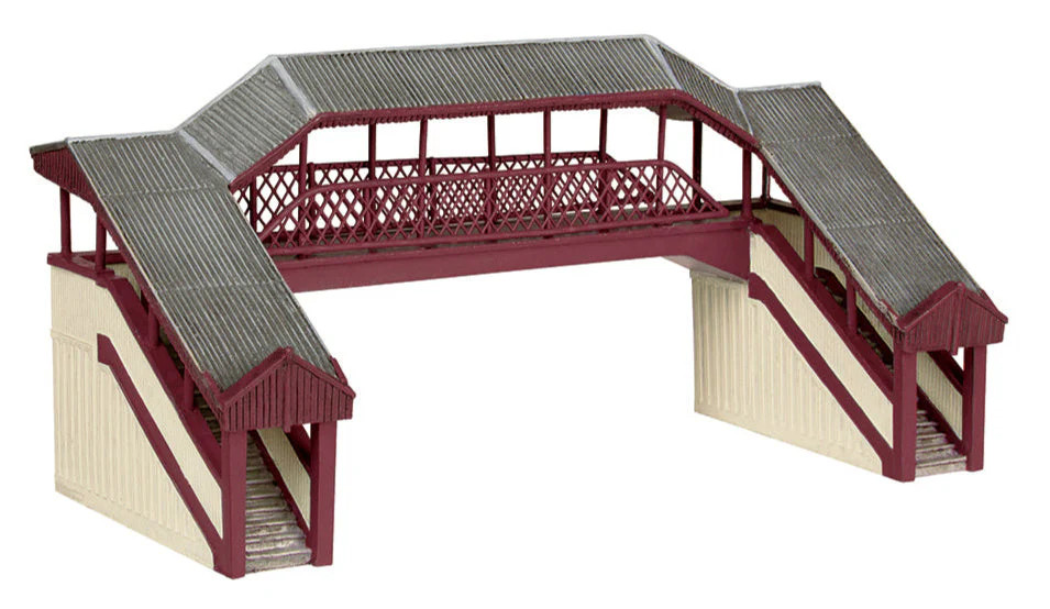 Scenecraft 42-020R Covered Metal Footbridge Red & Cream