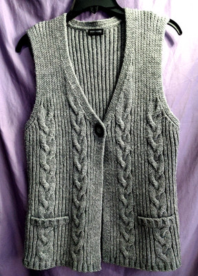 Gerry Weber Cardigan Womens Size 12 Sleeveless Open Knit Alpaca  Blend Open